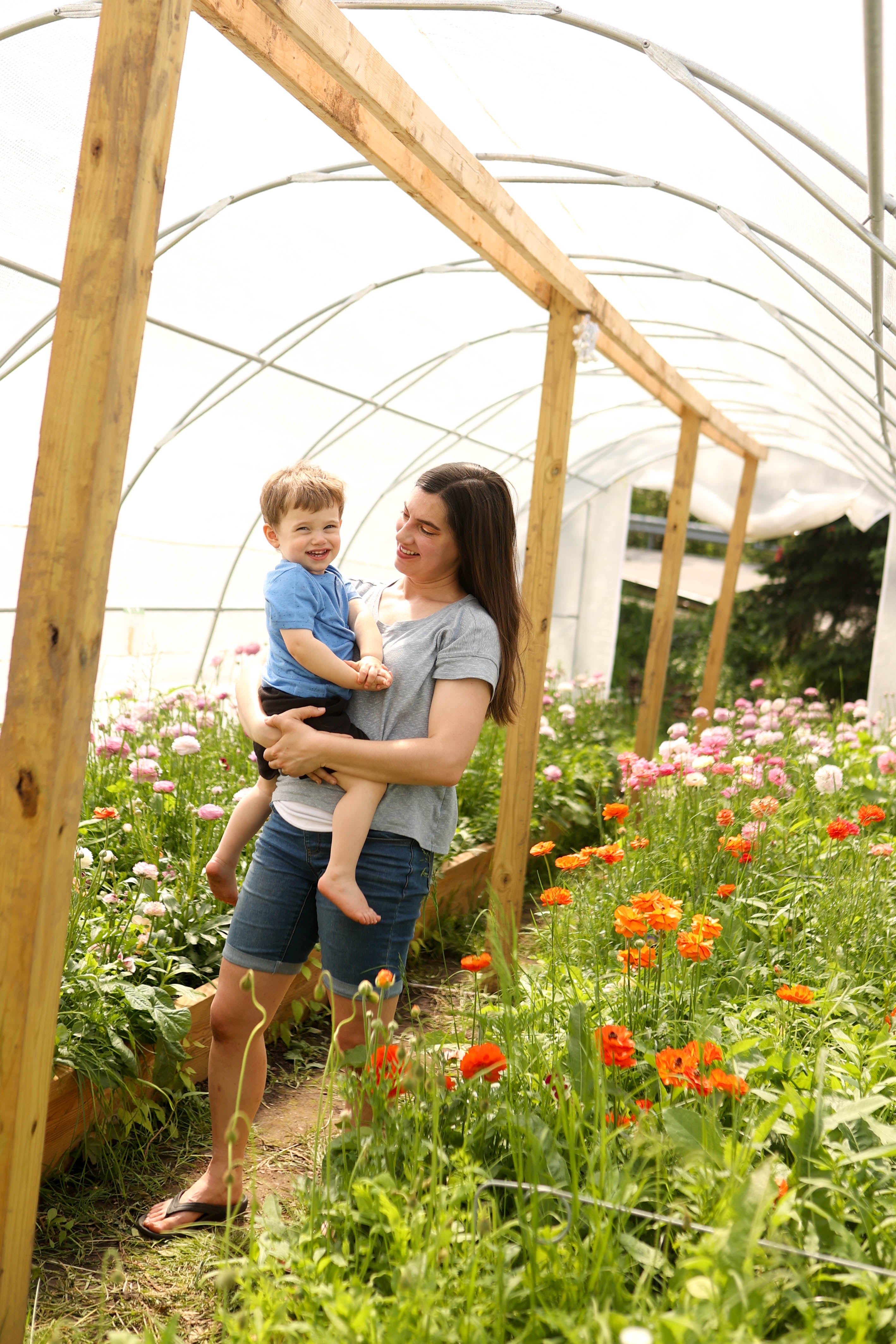 Farmer florist and wedding florist B's Flowers owner, Gasport, NY