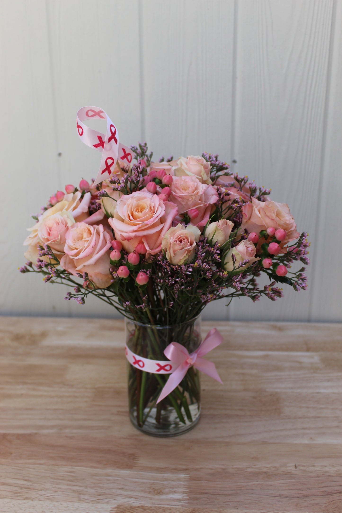 pink flowers breast cancer awareness