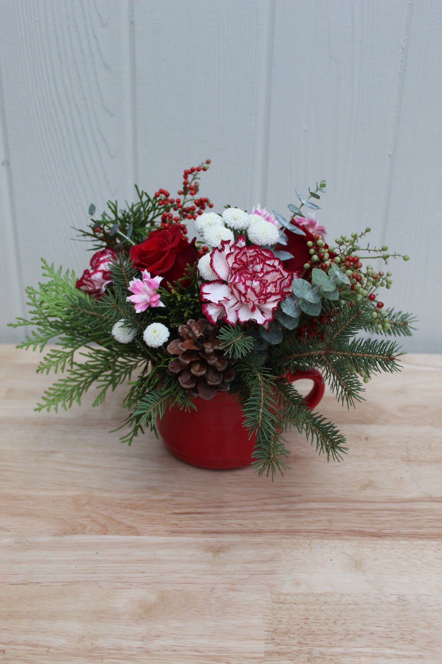 christmas mug flowers