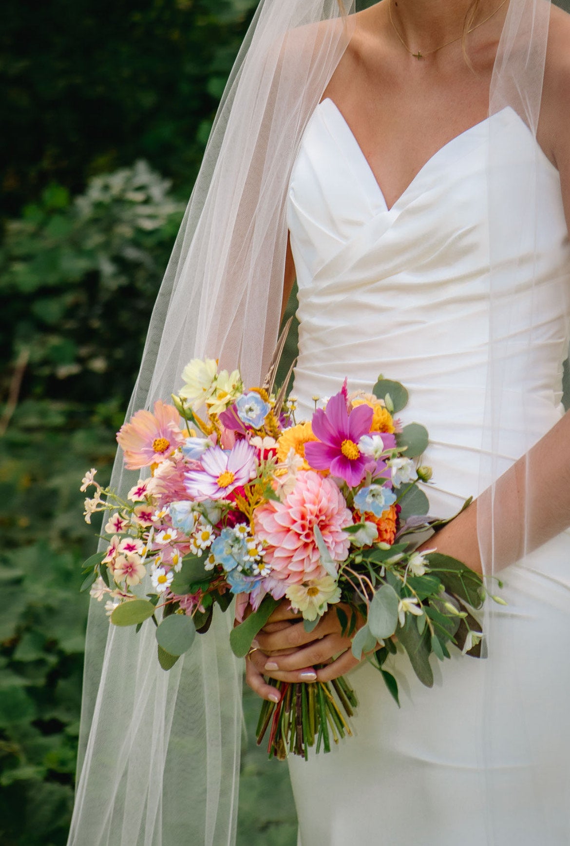 Colorful wedding flowers by B's Flowers LLC in Gasport, NY