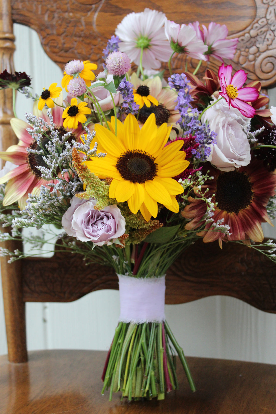 Sunflower and Lavender Wedding Flowers 9-9-23 (Backyard wedding)