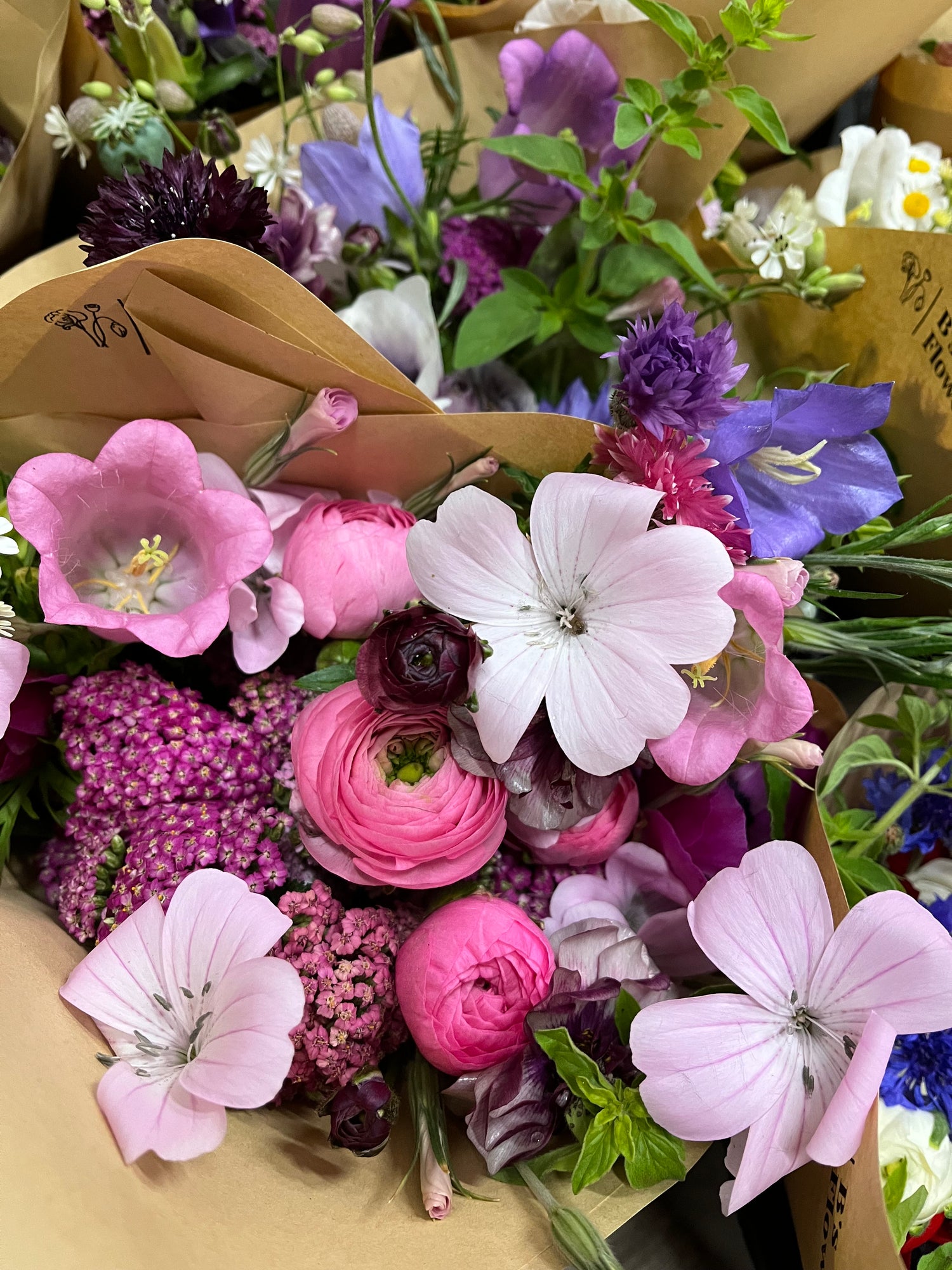 paper wrapped bouquet, farm fresh, by  B&