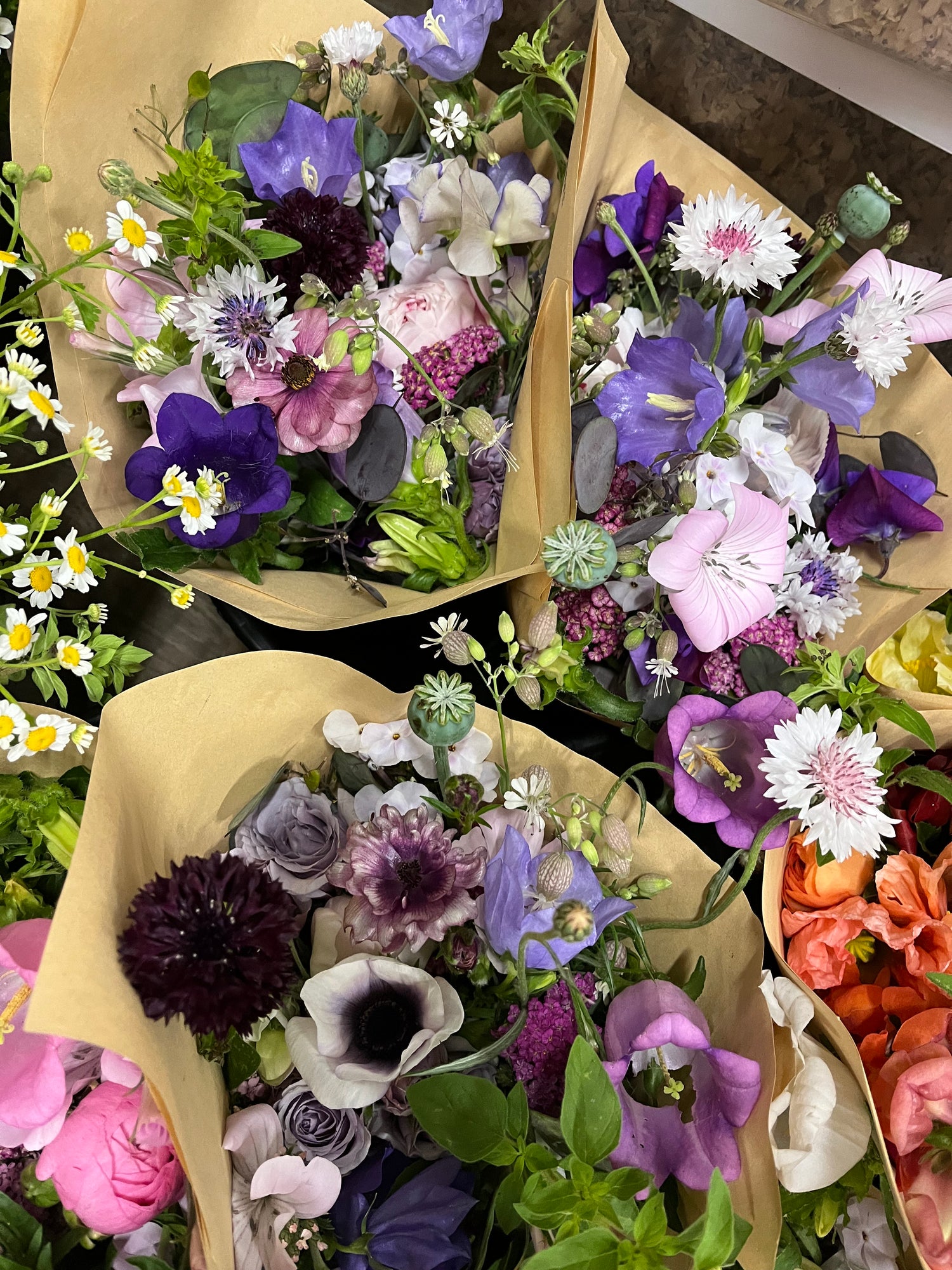 farm fresh paper wrapped bouquets
